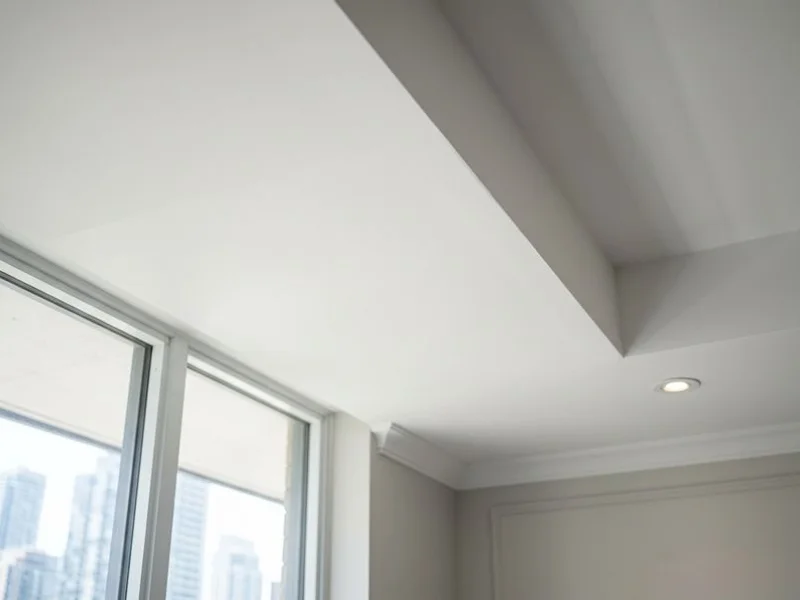 Drywall repair invisible patch after water damage showing clean finish in Toronto rental unit