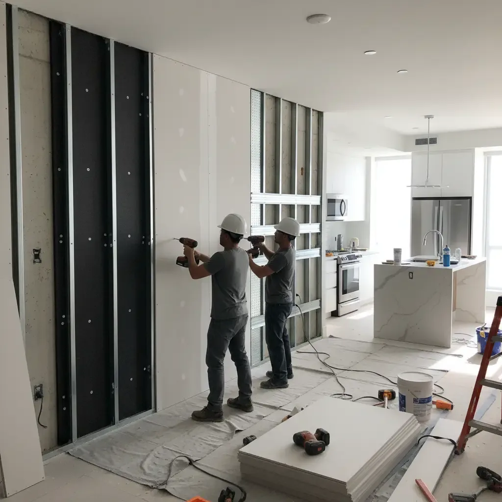 Toronto Condo - Acoustic Party Wall Retrofit - Toronto Drywall Pro