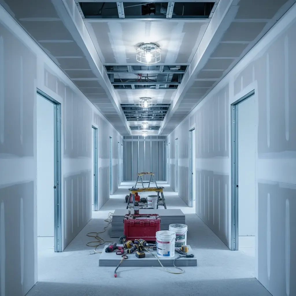 Vaughan Office Complex Corridor - Toronto Drywall Pro